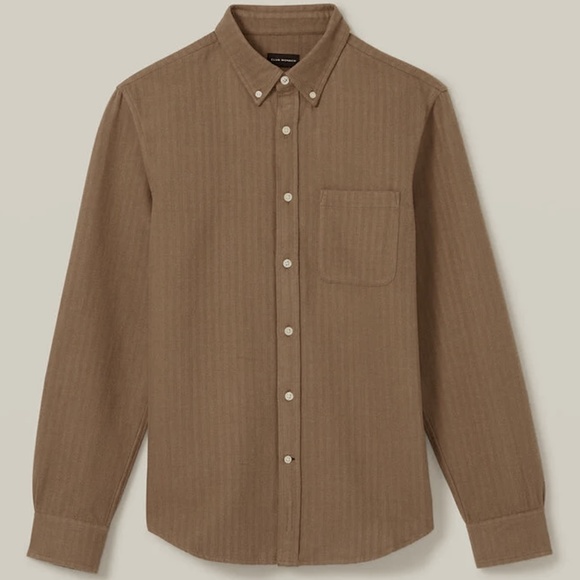 Check Doubleface Long Sleeve Shirt - New With Tags - NEVER WORN - Medium Brown - Picture 5 of 5